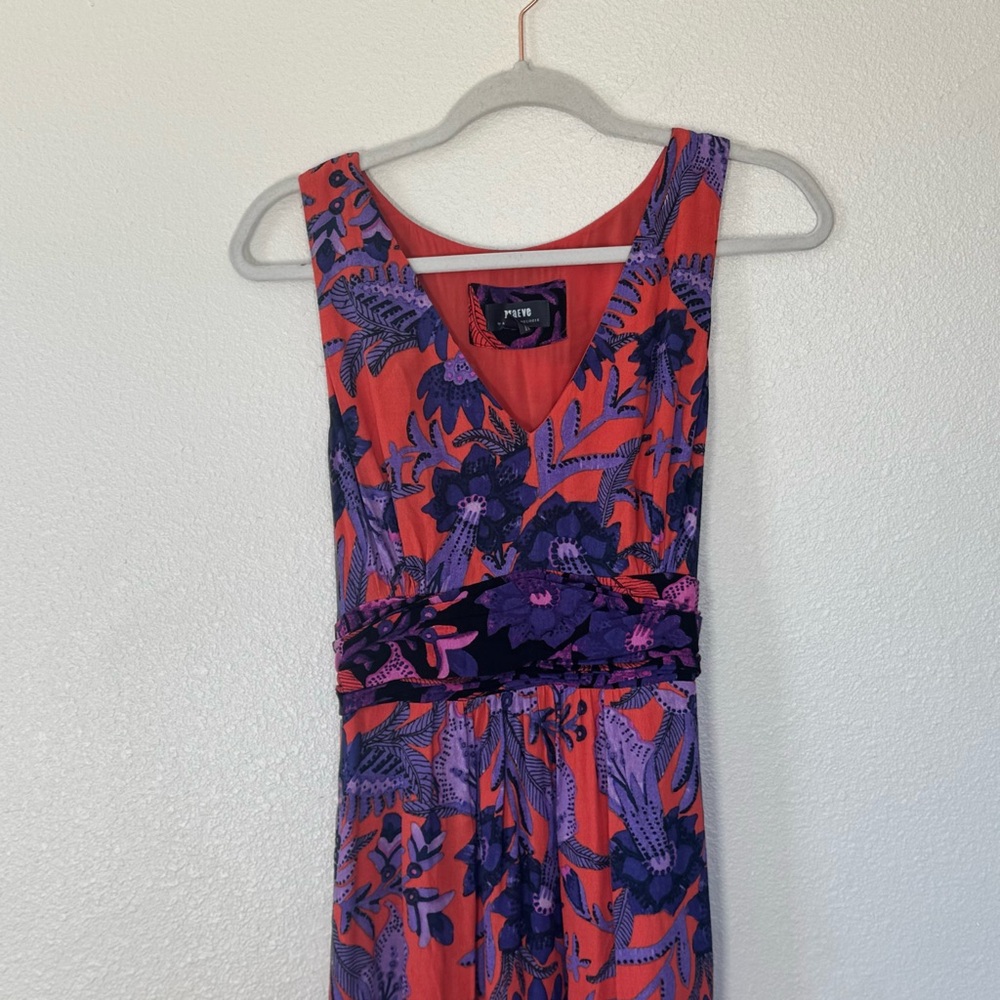 Anthropologie Maeve Macie Maxi Dress Floral Purple Orange Sleeveless 8 $168 - Picture 3 of 13